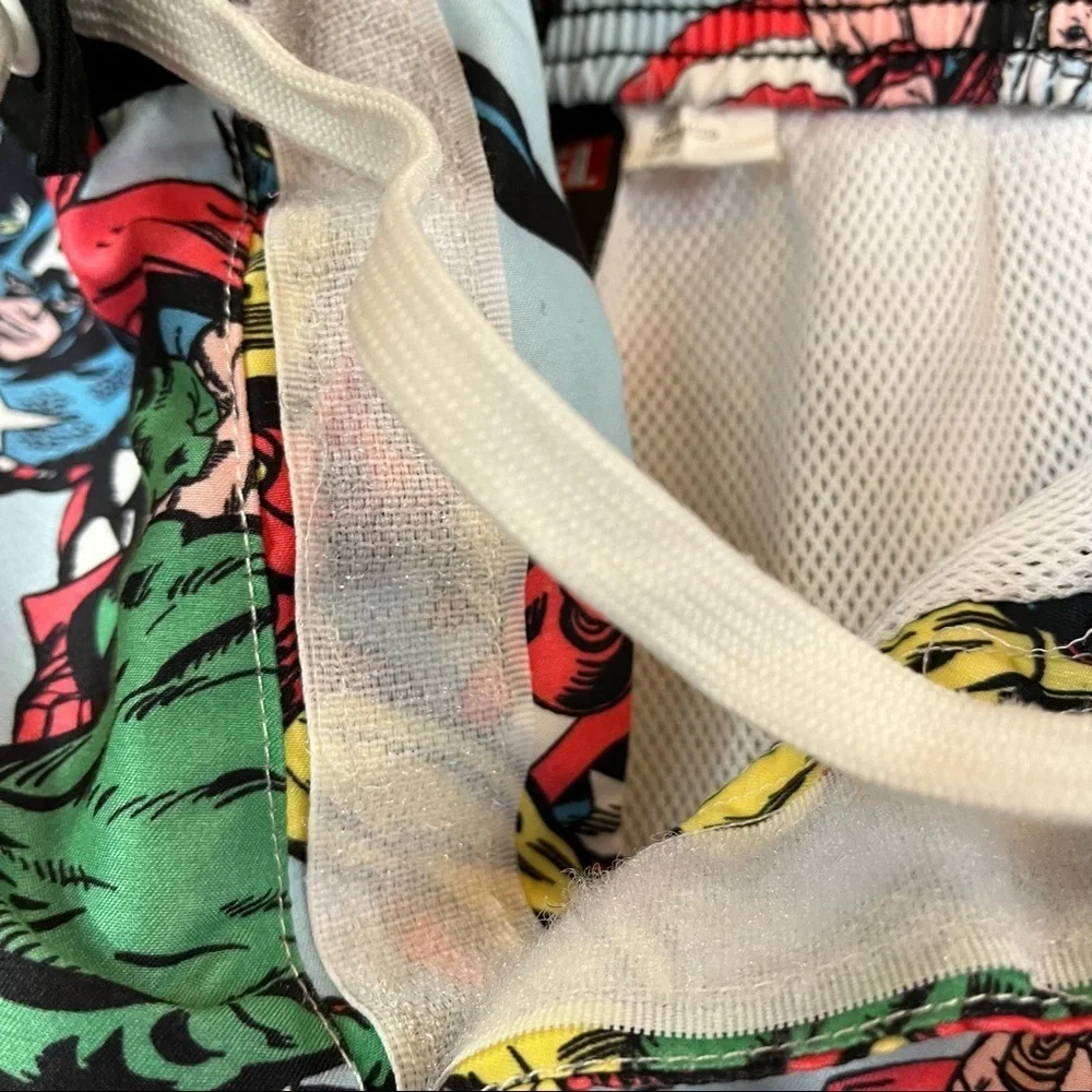 Marvel Iron Man Captain America Hulk Comic Swim Trunks